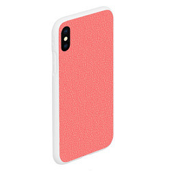 Чехол iPhone XS Max матовый Текстурированный однотонный персиковый, цвет: 3D-белый — фото 2