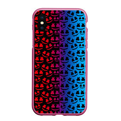 Чехол iPhone XS Max матовый Marshmello gradient, цвет: 3D-малиновый