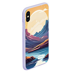 Чехол iPhone XS Max матовый Космическое озеро, цвет: 3D-светло-сиреневый — фото 2