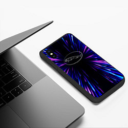 Чехол iPhone XS Max матовый Jaguar neon energy, цвет: 3D-черный — фото 2