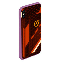 Чехол iPhone XS Max матовый Half life geometry steel metal, цвет: 3D-фиолетовый — фото 2