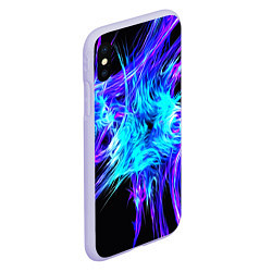 Чехол iPhone XS Max матовый Неоновые нервы текстура, цвет: 3D-светло-сиреневый — фото 2