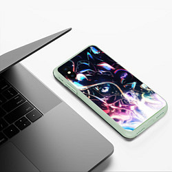 Чехол iPhone XS Max матовый Фрактальный узор текстура, цвет: 3D-салатовый — фото 2