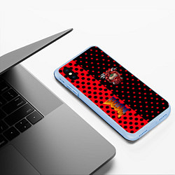 Чехол iPhone XS Max матовый Doom pattern steell, цвет: 3D-голубой — фото 2