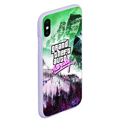 Чехол iPhone XS Max матовый Vice city game glitch, цвет: 3D-светло-сиреневый — фото 2