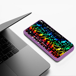 Чехол iPhone XS Max матовый Marshmello neon color, цвет: 3D-фиолетовый — фото 2