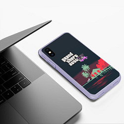 Чехол iPhone XS Max матовый GTA tropix game, цвет: 3D-светло-сиреневый — фото 2