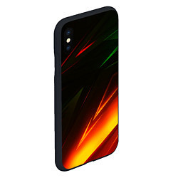 Чехол iPhone XS Max матовый Geometry stripes line color, цвет: 3D-черный — фото 2