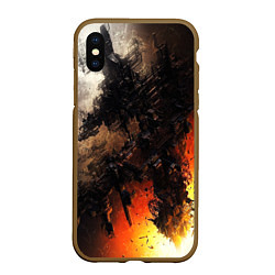 Чехол iPhone XS Max матовый Взрыв абстракции текстура, цвет: 3D-коричневый