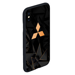 Чехол iPhone XS Max матовый Mitsubishi golden poly, цвет: 3D-черный — фото 2