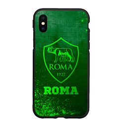 Чехол iPhone XS Max матовый Roma - green gradient, цвет: 3D-черный