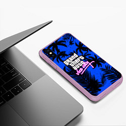 Чехол iPhone XS Max матовый Vice cuty gta tropic steel, цвет: 3D-сиреневый — фото 2