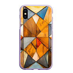 Чехол iPhone XS Max матовый Мозайка, цвет: 3D-светло-сиреневый