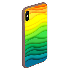 Чехол iPhone XS Max матовый Геометрия волны, цвет: 3D-коричневый — фото 2