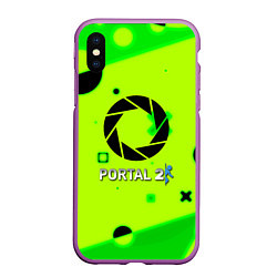 Чехол iPhone XS Max матовый Portal 2 geometry steel, цвет: 3D-фиолетовый