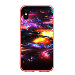 Чехол iPhone XS Max матовый Неоновая абстракция краски, цвет: 3D-баблгам