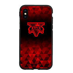 Чехол iPhone XS Max матовый GTA red poly, цвет: 3D-черный