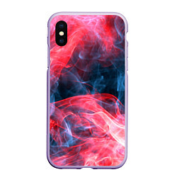 Чехол iPhone XS Max матовый Дымная текстура, цвет: 3D-светло-сиреневый