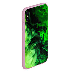 Чехол iPhone XS Max матовый Ядовитый зеленый дым, цвет: 3D-розовый — фото 2