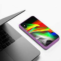 Чехол iPhone XS Max матовый Текстура краски, цвет: 3D-фиолетовый — фото 2