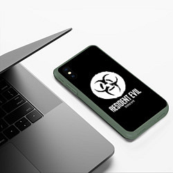 Чехол iPhone XS Max матовый Resident Evil umbrella corp logo, цвет: 3D-темно-зеленый — фото 2