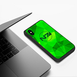 Чехол iPhone XS Max матовый Mass Effect green poly, цвет: 3D-черный — фото 2