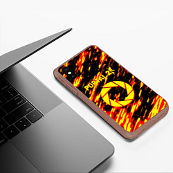 Чехол iPhone XS Max матовый Portal огненный стиль, цвет: 3D-коричневый — фото 2