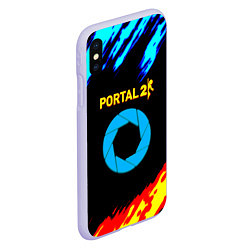 Чехол iPhone XS Max матовый Portal лёд и пламя, цвет: 3D-светло-сиреневый — фото 2