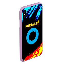 Чехол iPhone XS Max матовый Portal лёд и пламя, цвет: 3D-сиреневый — фото 2