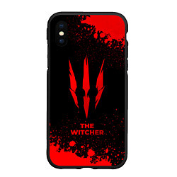 Чехол iPhone XS Max матовый The Witcher - red gradient, цвет: 3D-черный