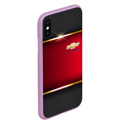 Чехол iPhone XS Max матовый Chevrolet metal auto, цвет: 3D-сиреневый — фото 2