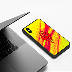 Чехол iPhone XS Max матовый The Elder Scrolls соты текстура, цвет: 3D-черный — фото 2