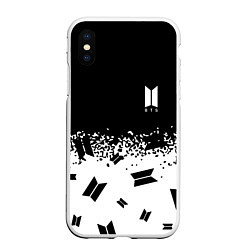 Чехол iPhone XS Max матовый Marshmello dj pattern краски, цвет: 3D-белый