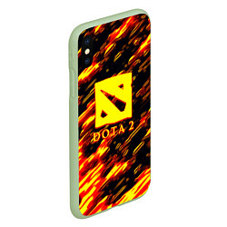 Чехол iPhone XS Max матовый DOTA2 огенный стиль текстура, цвет: 3D-салатовый — фото 2