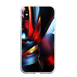 Чехол iPhone XS Max матовый Абстрактные волны геометрия, цвет: 3D-белый