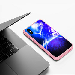 Чехол iPhone XS Max матовый Неоновый шторм текстура, цвет: 3D-баблгам — фото 2