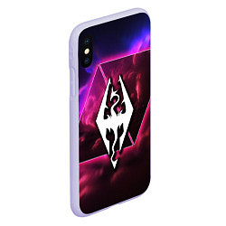 Чехол iPhone XS Max матовый The Elder Scrolls neon game, цвет: 3D-светло-сиреневый — фото 2