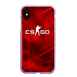 Чехол iPhone XS Max матовый CSGO абстракция, цвет: 3D-сиреневый