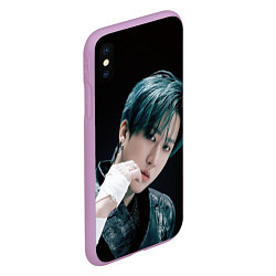 Чехол iPhone XS Max матовый Stray Kids Changbin Giant concept, цвет: 3D-сиреневый — фото 2