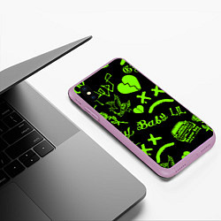 Чехол iPhone XS Max матовый Lil Peep кислота, цвет: 3D-сиреневый — фото 2