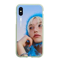 Чехол iPhone XS Max матовый Stray Kids Lixx Ate era, цвет: 3D-салатовый