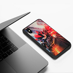 Чехол iPhone XS Max матовый Ёжик Шэдоу на мотоцикле, цвет: 3D-черный — фото 2