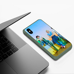 Чехол iPhone XS Max матовый ATE Stray Kids Hyunjin Felix Han Seungmin, цвет: 3D-темно-зеленый — фото 2