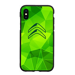 Чехол iPhone XS Max матовый Citroen green poly, цвет: 3D-черный