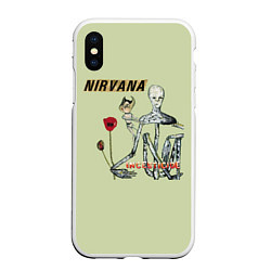 Чехол iPhone XS Max матовый Nirvana incesticide, цвет: 3D-белый