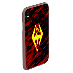 Чехол iPhone XS Max матовый The Elder Scrolls огненные краски, цвет: 3D-коричневый — фото 2