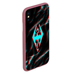 Чехол iPhone XS Max матовый Skyrim flame glitch, цвет: 3D-малиновый — фото 2