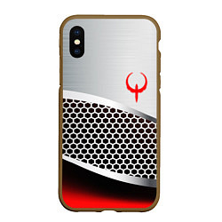 Чехол iPhone XS Max матовый Quake metal steel, цвет: 3D-коричневый