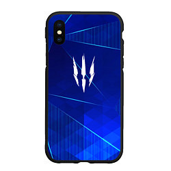 Чехол iPhone XS Max матовый The Witcher blue poly, цвет: 3D-черный