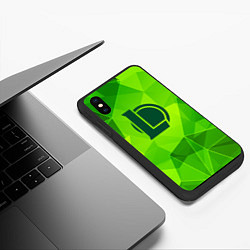 Чехол iPhone XS Max матовый League of Legends green poly, цвет: 3D-черный — фото 2